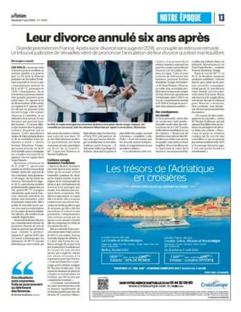 Leur divorce annulé 6 ans après - article publié dans le Parisien